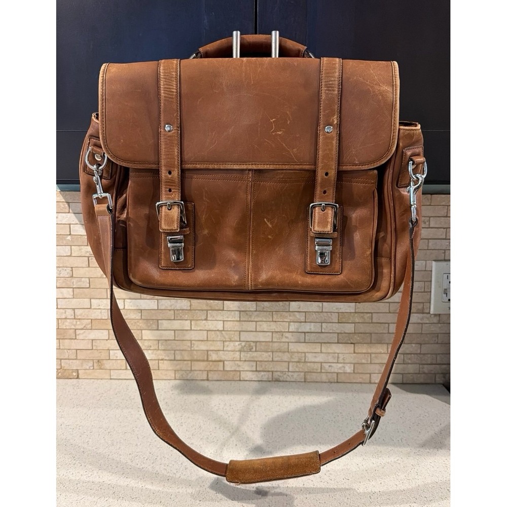 Vintage Coach F043-6445 Leather Briefcase Messenger Laptop‎ Bag Brown